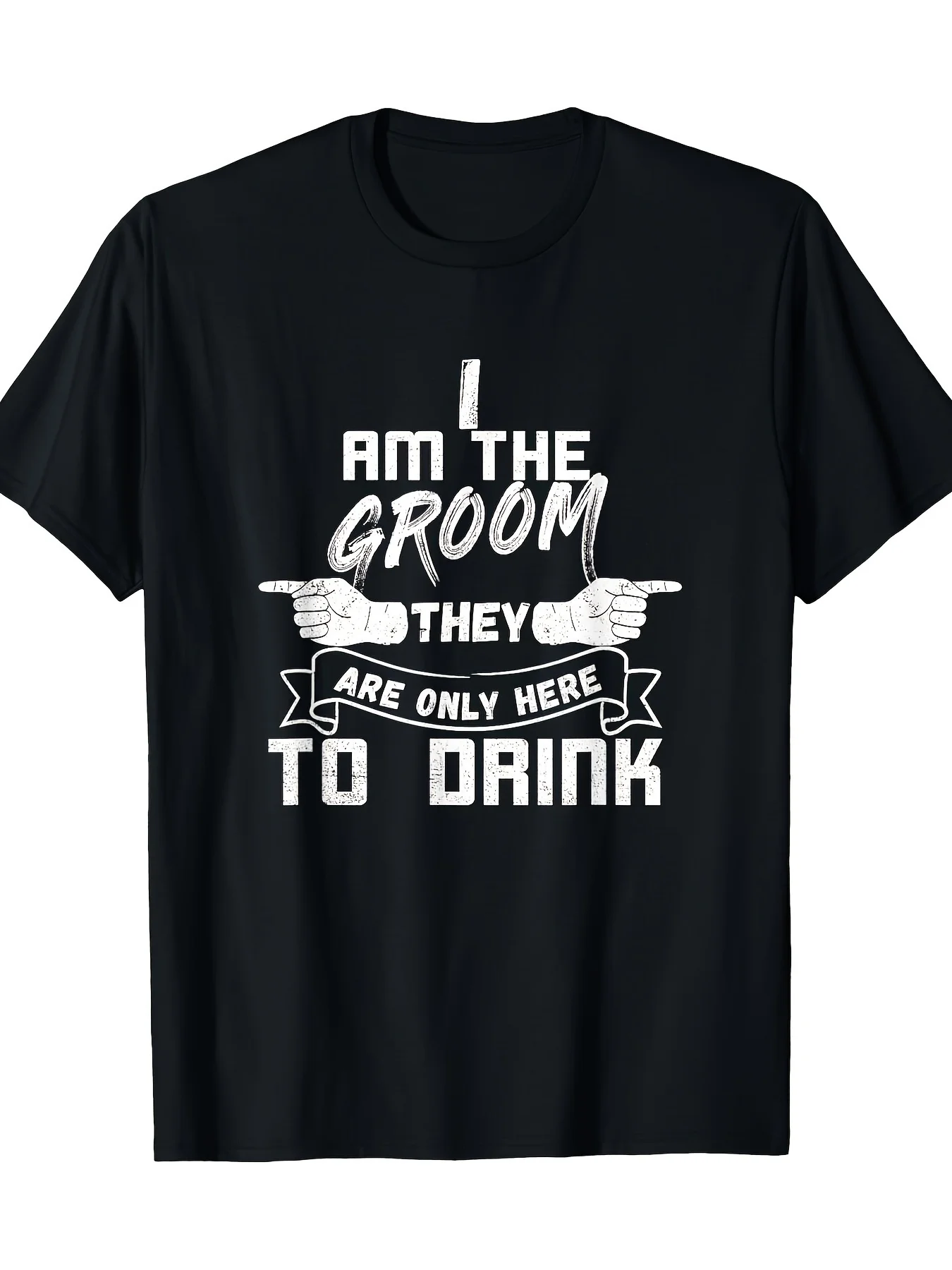 

I Am The Groom Funny Bachelor Party T-Shirt - 100% Cotton, 7.76oz, Black with White Text & Graphic Design, Casual Round Neck Tee