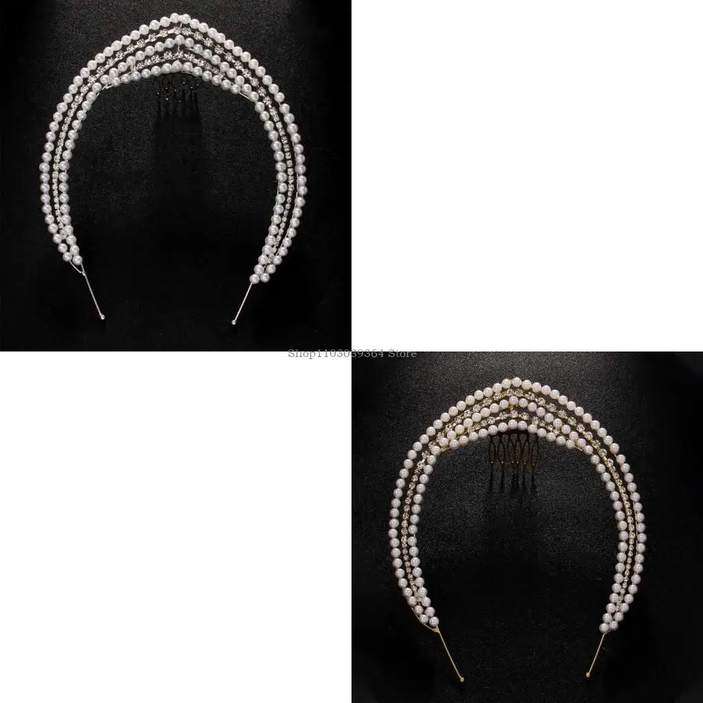 

Luxurious Rhinestones Headband Bride Headpieces for Wedding Photo Props