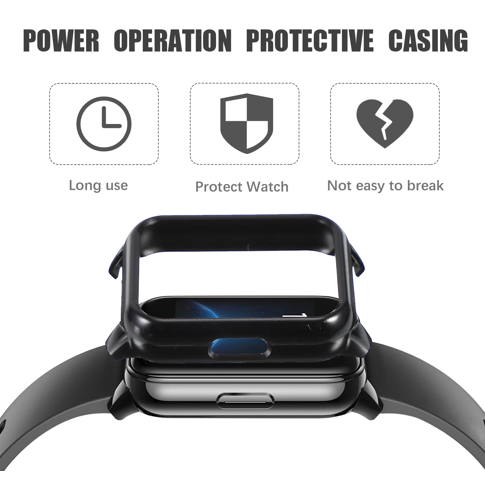 

Durable PC Protective Case for Smartwatch Full Coverage Lightweight Anti scratch Hard Cover Watch Accessories Modern Protector