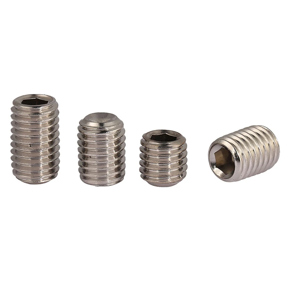 

5Pcs 1/4-20x3/16"~2" UNC Thread SUS304 Stainless Steel Hexagon Socket Set Screws With Cup Point Headless Screws