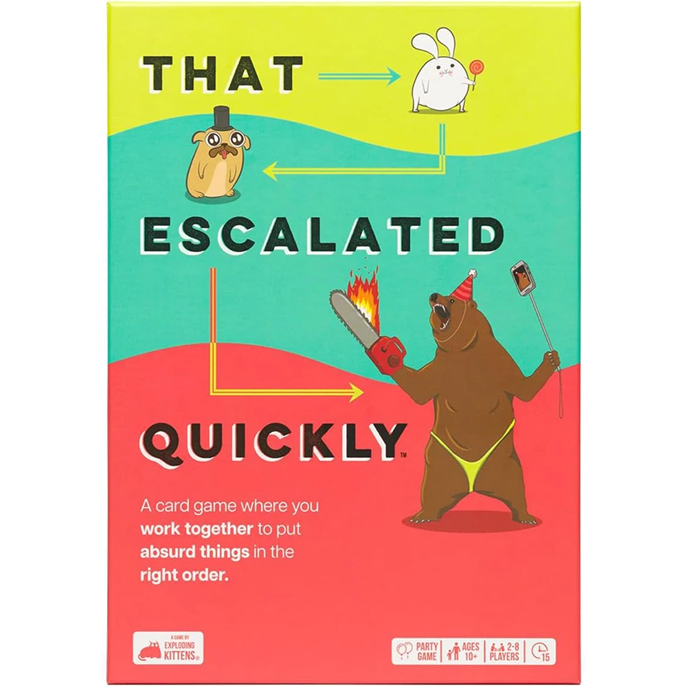 Exploding Kittens Presents That Escalated Quickly Funny Card Games for Adults and Kids Hilarious Family Game for Game Night