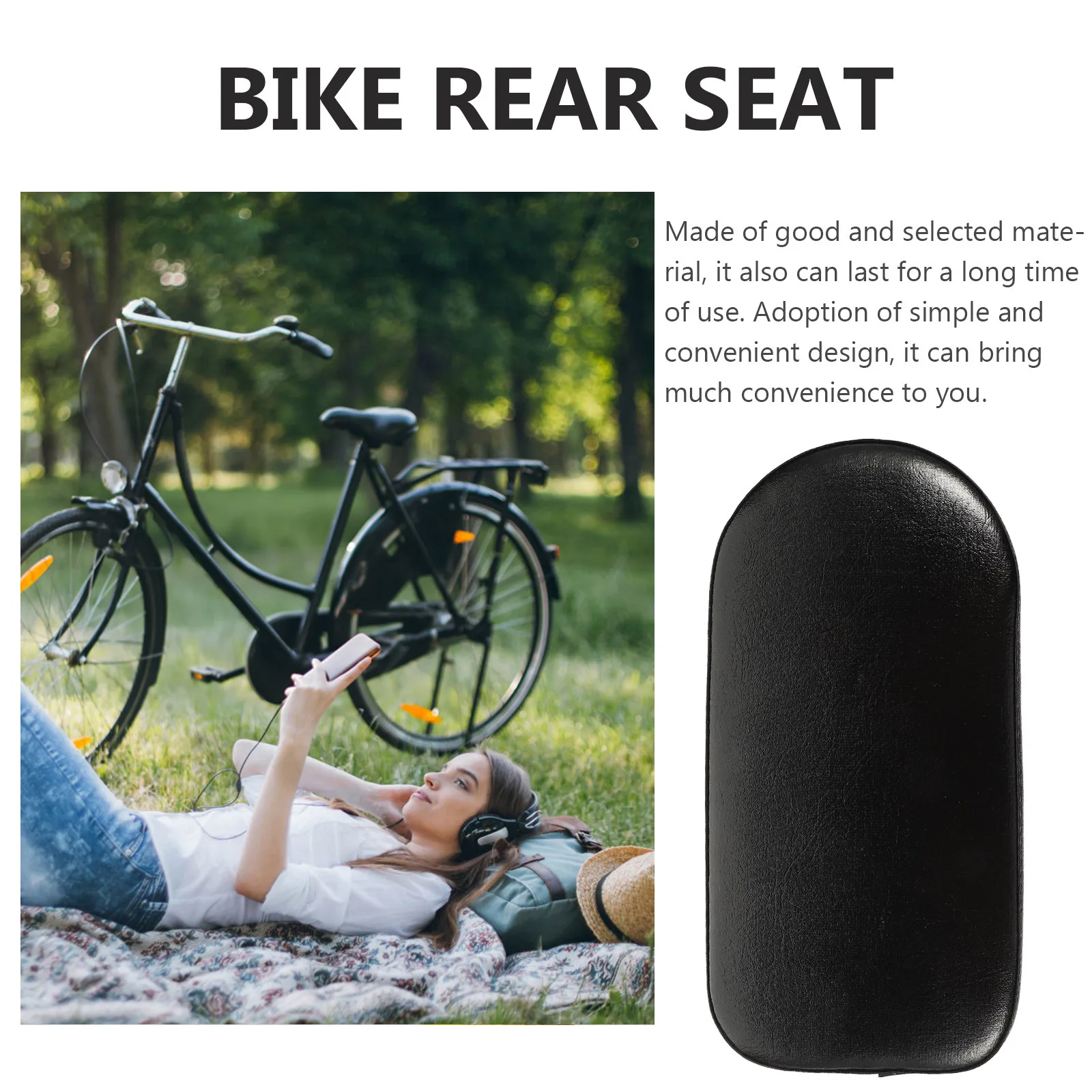 

Bicycle Rear Rack Seats High Elasticity Backseat Comfortable Stable Rear Seats for Mountain Bike Road Use Long-Lasting