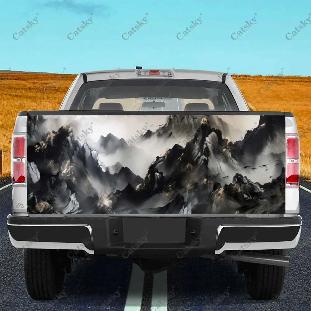 Mountain Landscape with Trees Truck Tailgate Wrap Professional Grade Material Universal Fit for Full Size Trucks Weatherproof