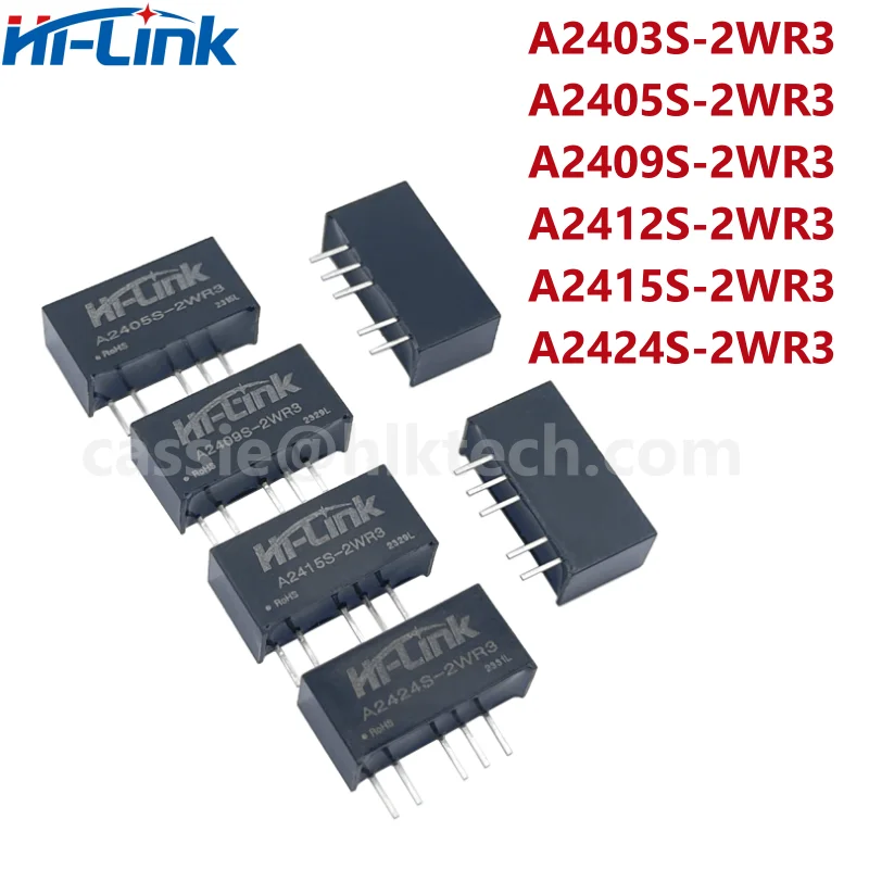 Hi-LINK-módulo convertidor de fuente de alimentación, 10 unidades por lote, A2409S-2WR3, 21,6 ~ 26,4 V, 24V de CC a 2W, 9V, A2409S-2WR3