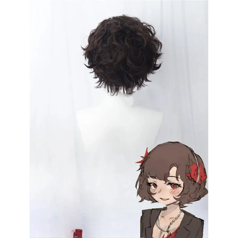 Game Reverse:1999 Anime Schneider Cosplay Wig Women Men Role Play Wig Brown Black Natural Short Curly Hair