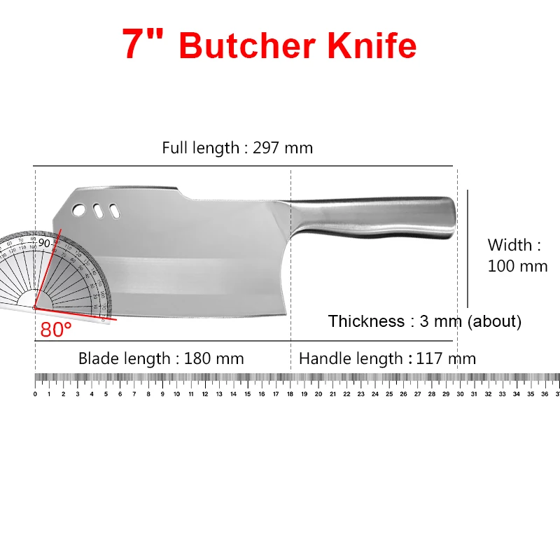 Multifunktionales Axtmesser, Edelstahl, Schlachtung, Metzgermesser, Knochenzerkleinerermesser, Kochmesser für harte Lebensmittelverarbeitung – Detail 4