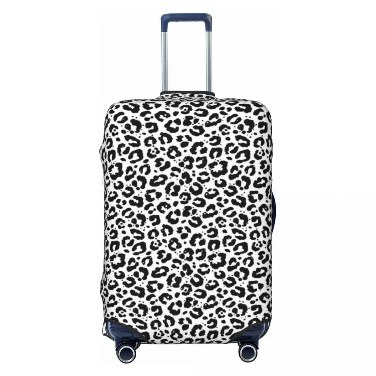 Black White Leopard Print Suitcase Cover Animale Snow Cheetah Fun Business Protection Luggage Case Vacation