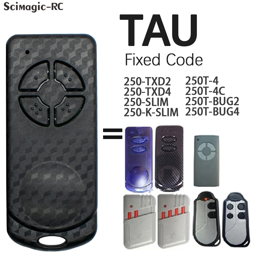 1-10PCS TAU 433.92MHz Fixed Code Garage Remote Control for TAU 250-TXD2 /4, 250-SLIM Red Light Garage Door Opener Transmitter
