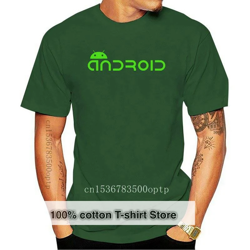 New Android Logo Tee Shirt Computer Geek Tee Quality 2021 2021 Casual T Shirt Men  Man'S Short Sleeve Silk Screen T Shirts