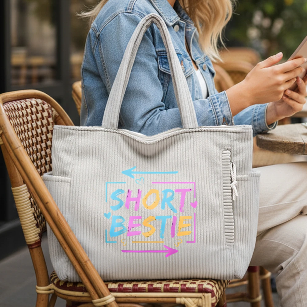 

Женская вельветовая сумка-тоут, пляжная сумка через плечо, подарок для лучшей подруги, подружки невесты, на день рождения, годовщину, для учителя, для повседневных поездок