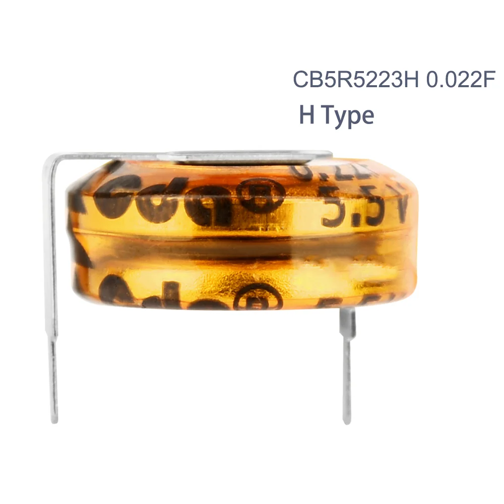 CB Super Capacitors CDA 0.022F 5.5V H-Type CB5R5223H Button Capacitor Farrah SuperCapacitors