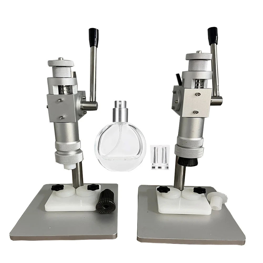 

13mm 15mm 17mm 21mm Lid Sealing Machine Manual Perfumed Crimp Machine with Crimp Head Press Collar Head