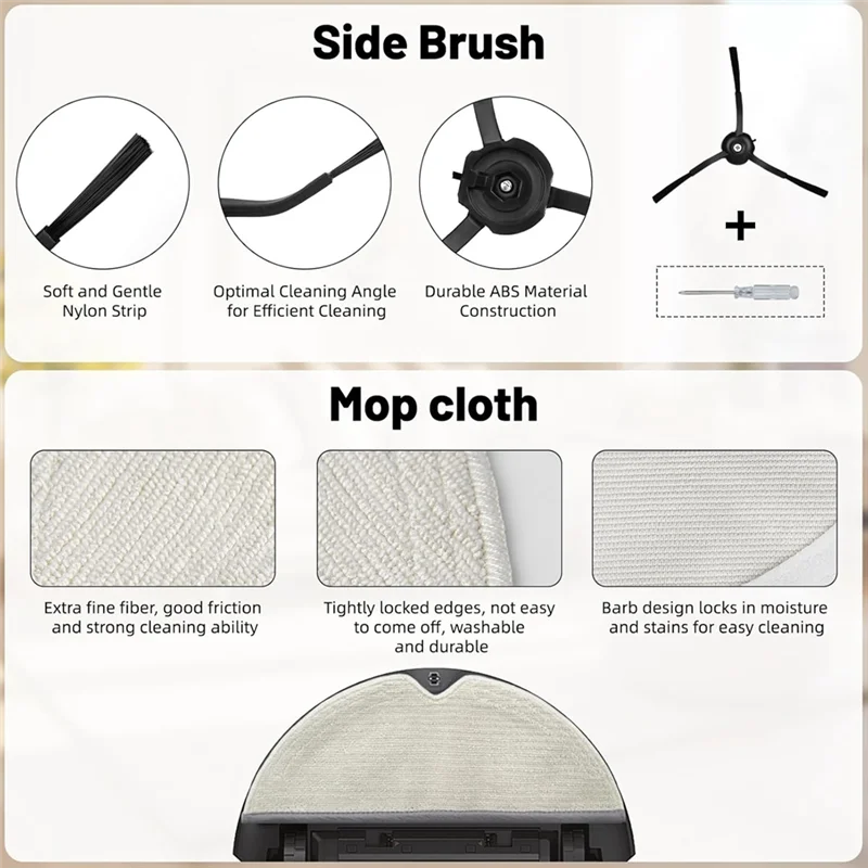 

CKFAM-запасные части для Roborock Q5 Pro +/Q5 Pro/Q8 Max +/Q8 Max, вакуумные детали, роликовая боковая щетка, фильтр, накладка для швабры, мешок для пыли