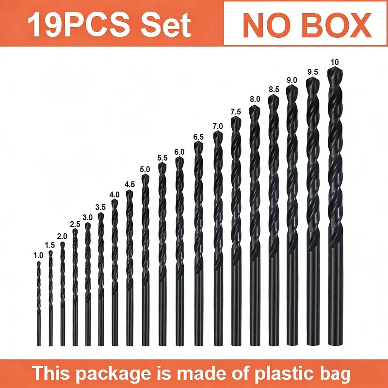 

【HAPPY】HSS Metal Drill Bit Set 19 Pcs 1-10Mm - High Precision, Durable Steel, Ideal For Professionals And DIY Enthusiasts