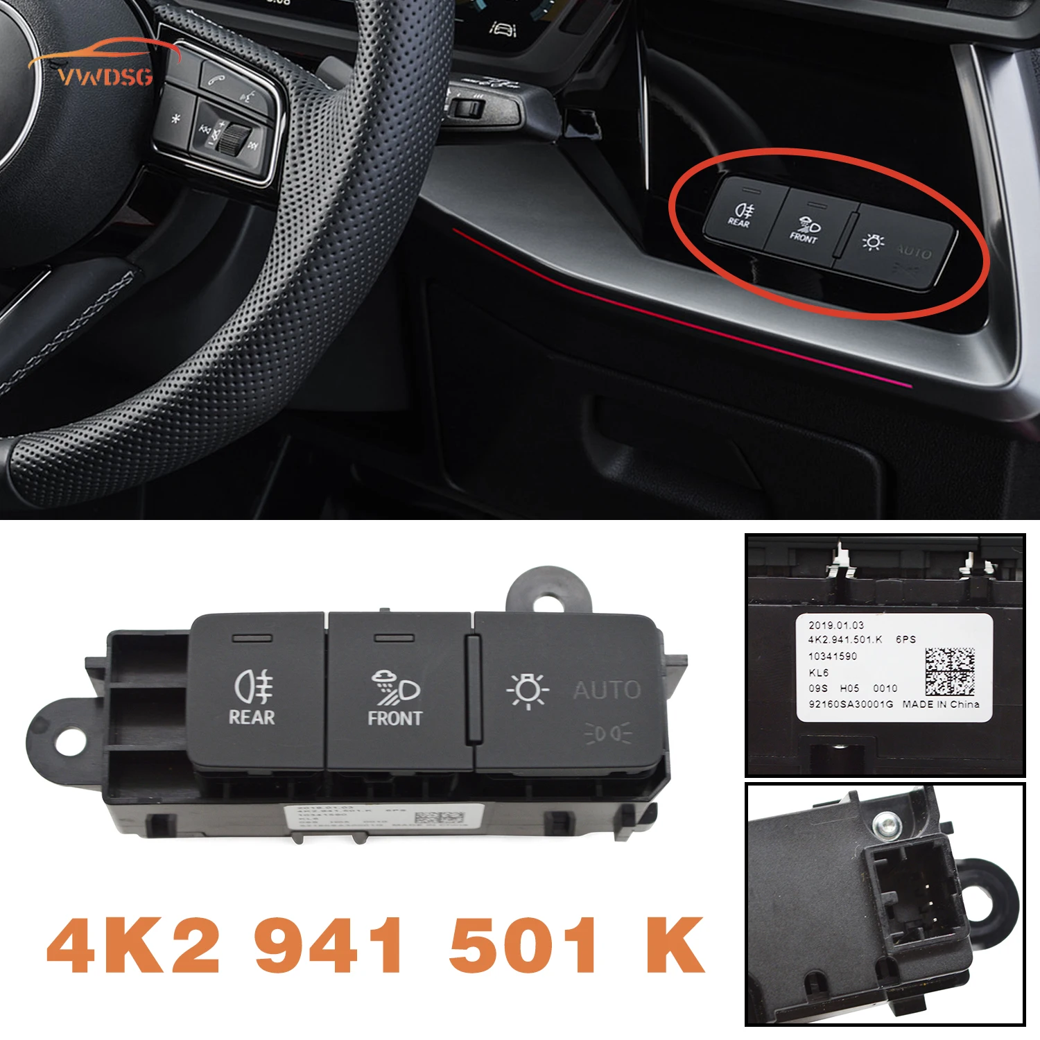 

Automotive Parts And Interior Components Automotive Automatic Headlight Switch For AUDI 2020 to 2024 Q3 RSQ3 A3 8Y Q4 e-tron