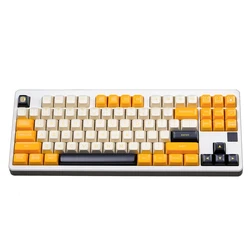 KBDiy 160 Keys/Set Keyboard Keycap DIY Custom PBT Banana Keycaps ISO SA Profile Double Shot for Mechanical Game Keyboard Yellow