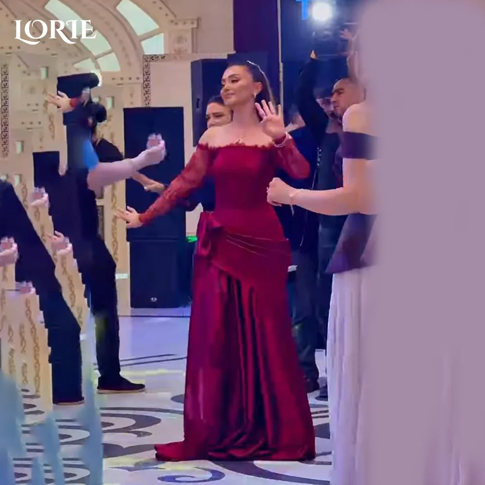 

LORIE Shiny Mermaid Evening Dresses Elegant Strapless Pleats Backless A-Line Arabia Prom Gown Ruffle Party Dresses Customized