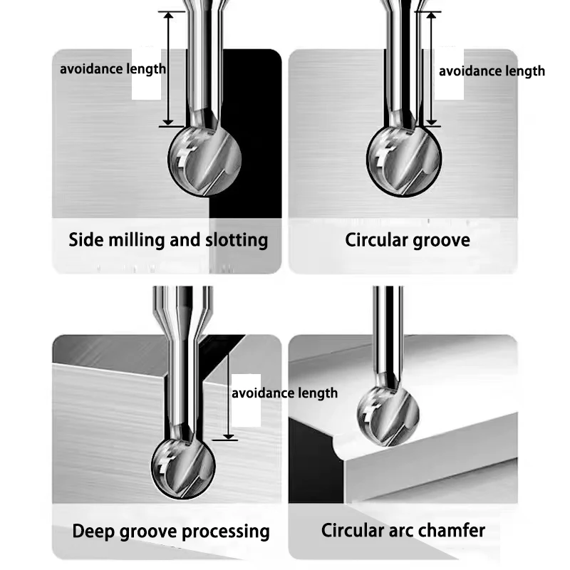 Ball T-shaped Arch Milling Cutter Lollipop End Milling Cutter Solid Carbide 3d Cnc Cutter R1-R6 For Steel And Aluminum