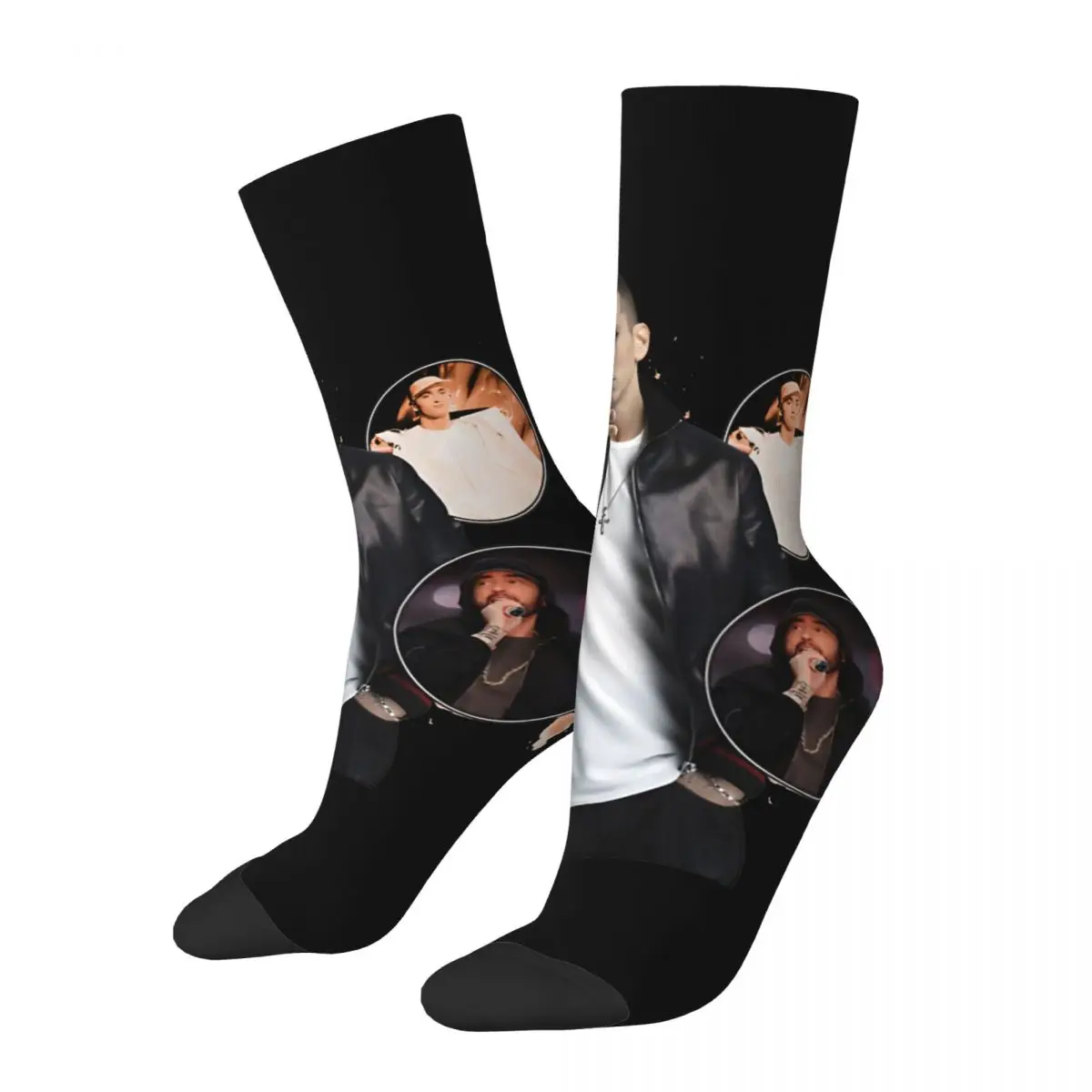 

Vintage Copy Of Bootleg Men's compression Socks Unisex Eminem Street Style Pattern Printed Novelty Crew Sock