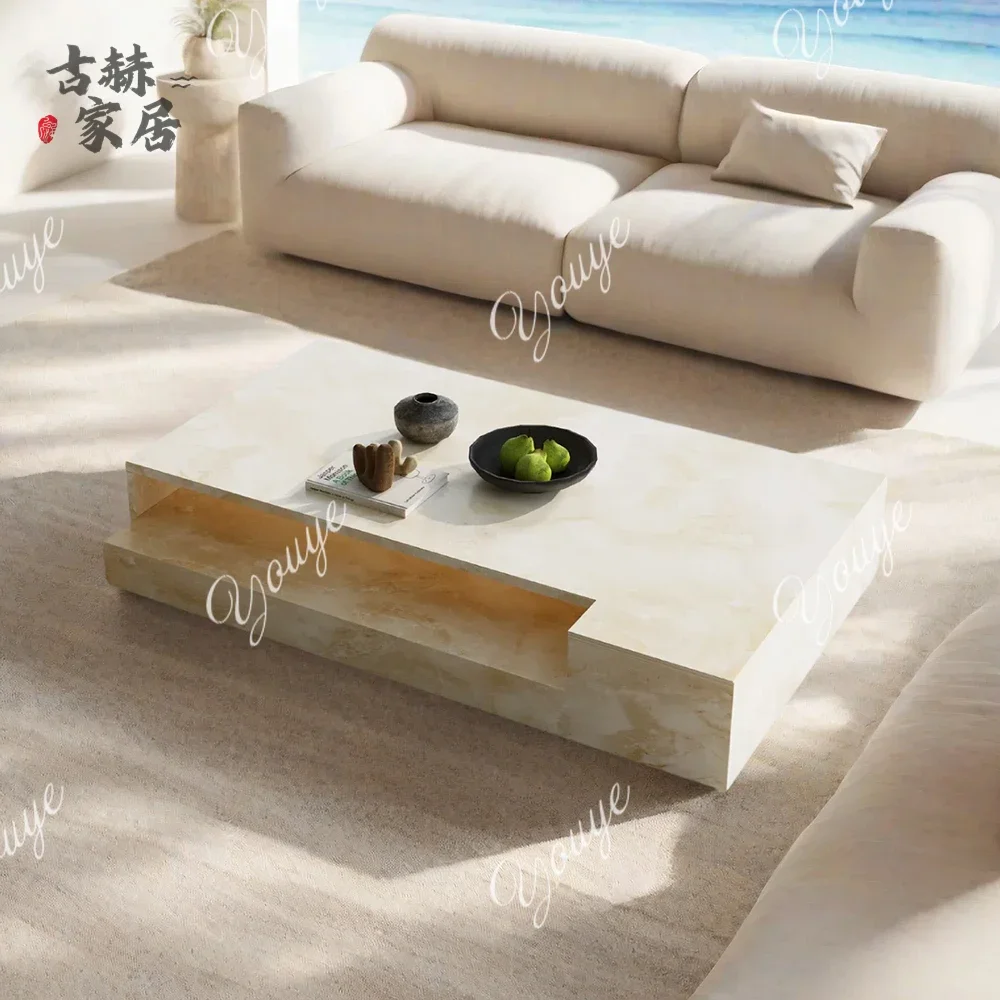 

F Розовый нефрит, мрамор, роскошный камень, шифер, нефрит, креативный дизайнер, прямоугольный журнальный столик для гостиной, чайный столик