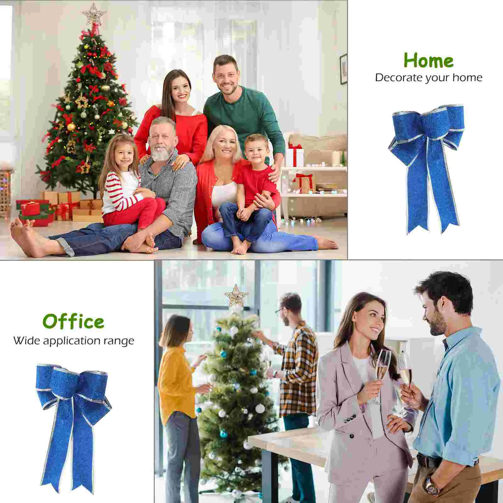 5 Pcs/Pack Bows for Christmas Tree Ribbon Gift Knot Wedding Ceremony Decorations Natural