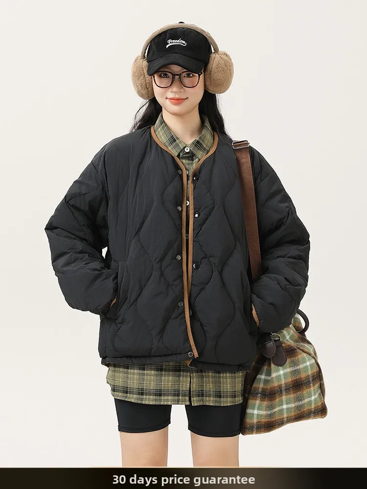 

Ретро-куртка Nted в японском стиле, легкая, с наполнителем из пуха, зимнее пальто с узором в виде тыквы, стеганая теплая верхняя одежда для пар