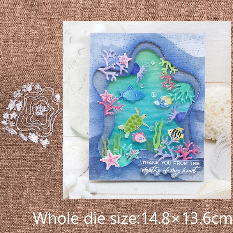 

New Design Craft Metal stencil mold Cutting Dies Underwater World decoration scrapbook die cuts Album Paper Card Craft Embossing