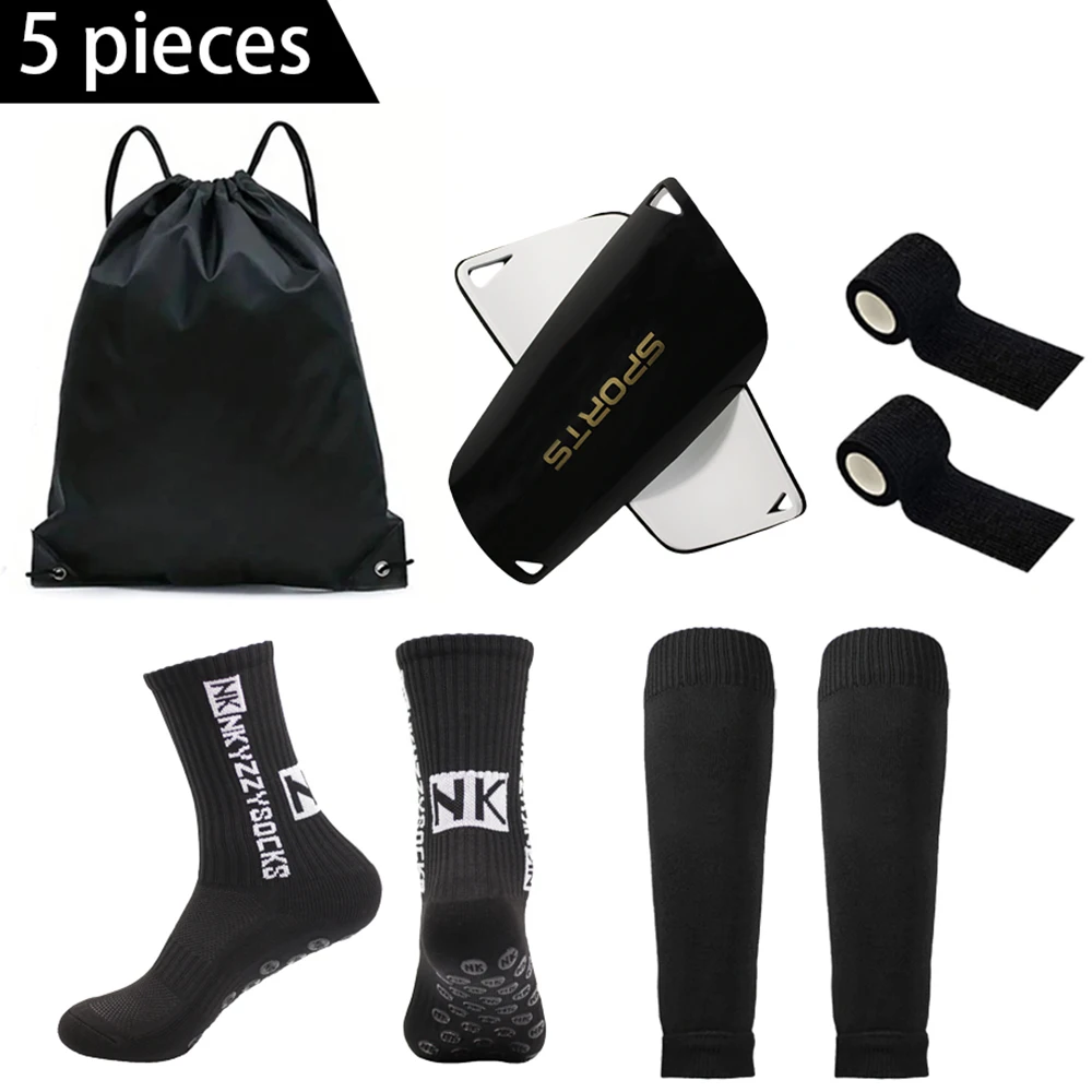 

Набор из 5 предметов, новый стиль, бандажные леггинсы и спортивные носки, комбинированная сумка на шнурке, идеально подходящая для футбола, катания на коньках