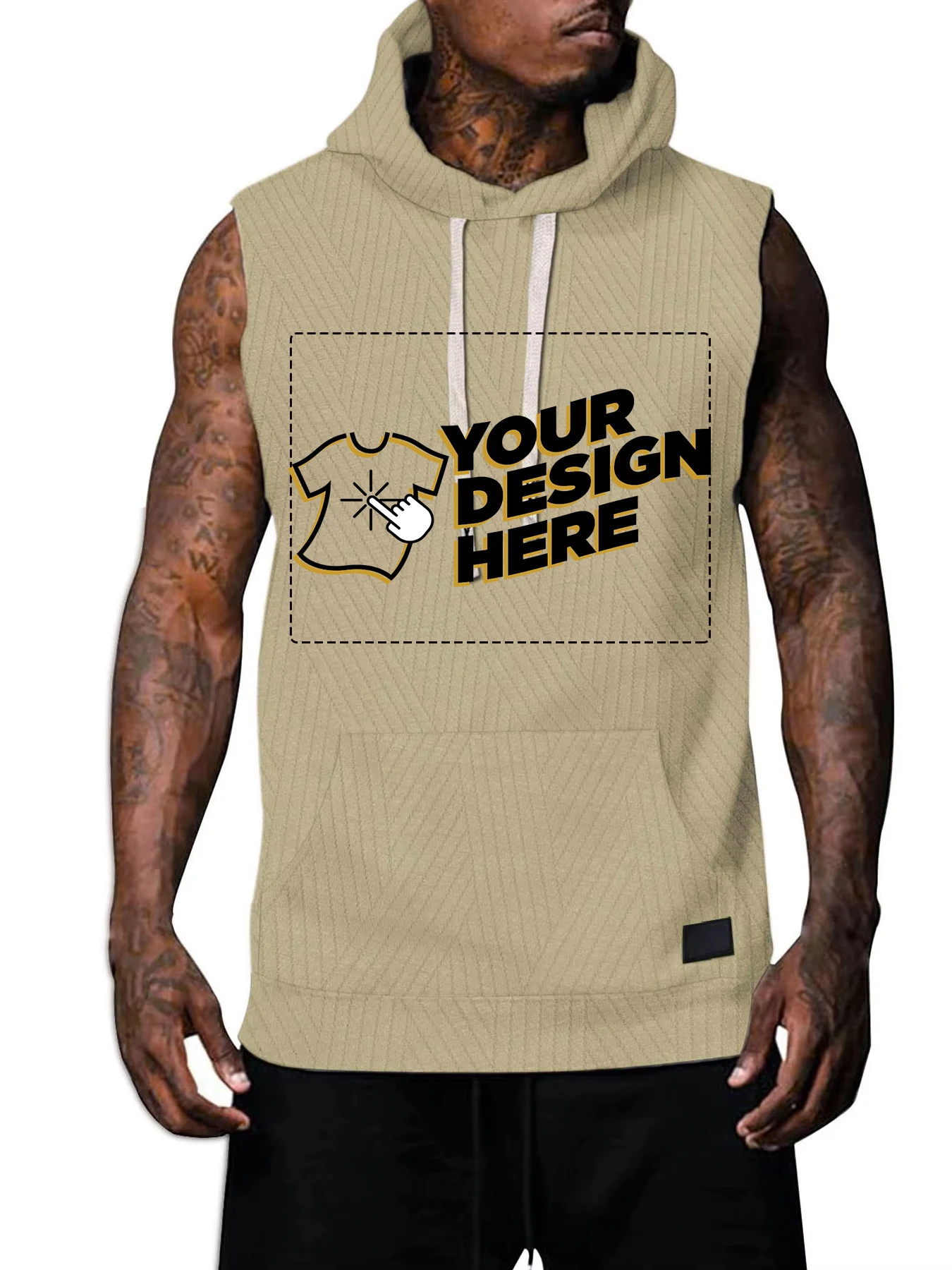 2025 الصيف سترة دون أكمام صدرية الرجال عادية هوديي تي شيرت الهيب هوب البلوز شعار مخصص مجاني/نص/صورة