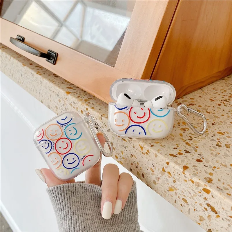 Cartoon Smiley Face For Apple AirPods 1 2 Pro Bluetooth Headphone Cover 3rd Generation Silicone Soft Cover Protective Case