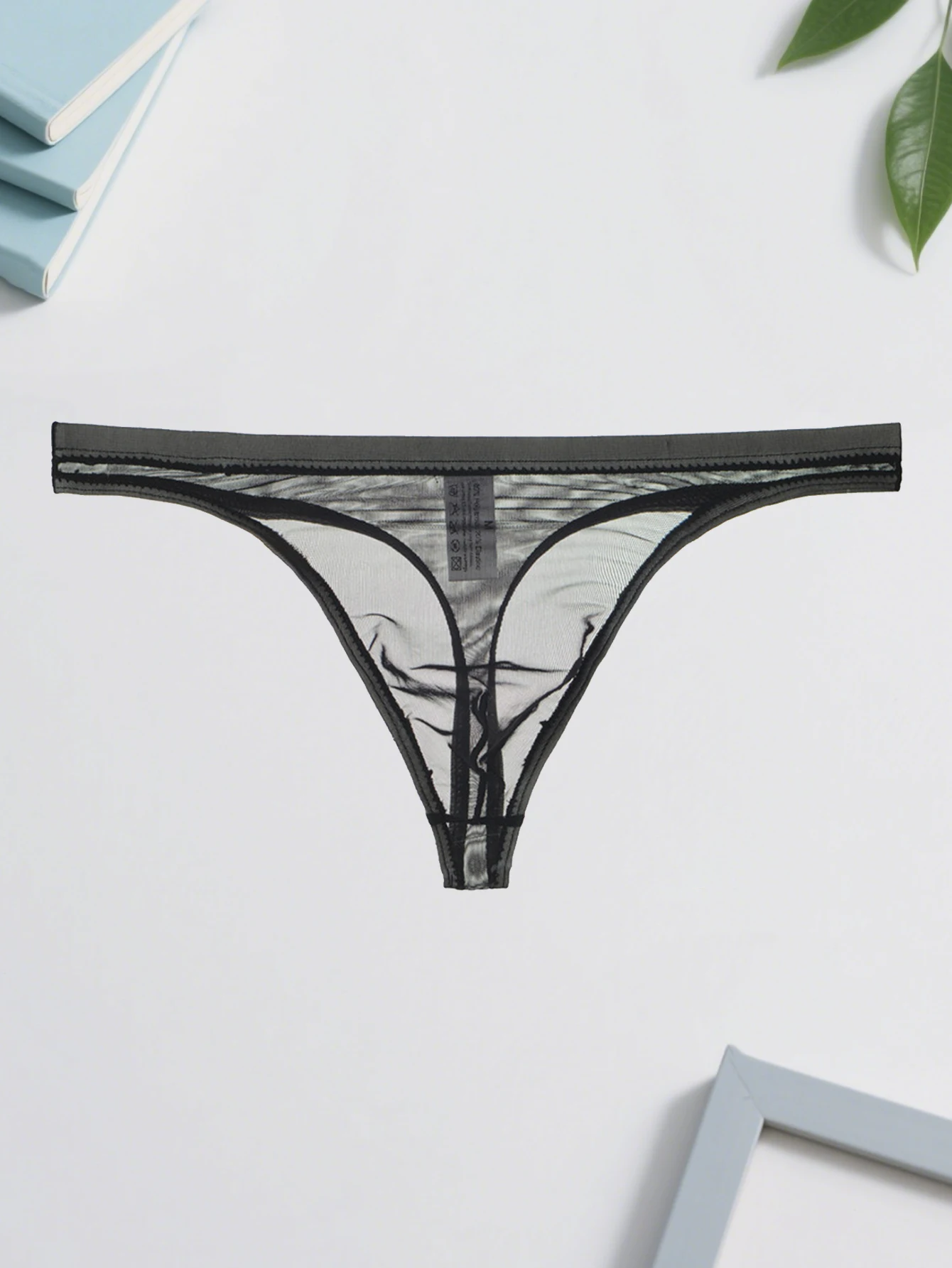 3 قطع من شبكة خفيفة الوزن ومثيرة شبه شفافة بلون سادة للرجال قابلة للتنفس وسريعة الجفاف #3