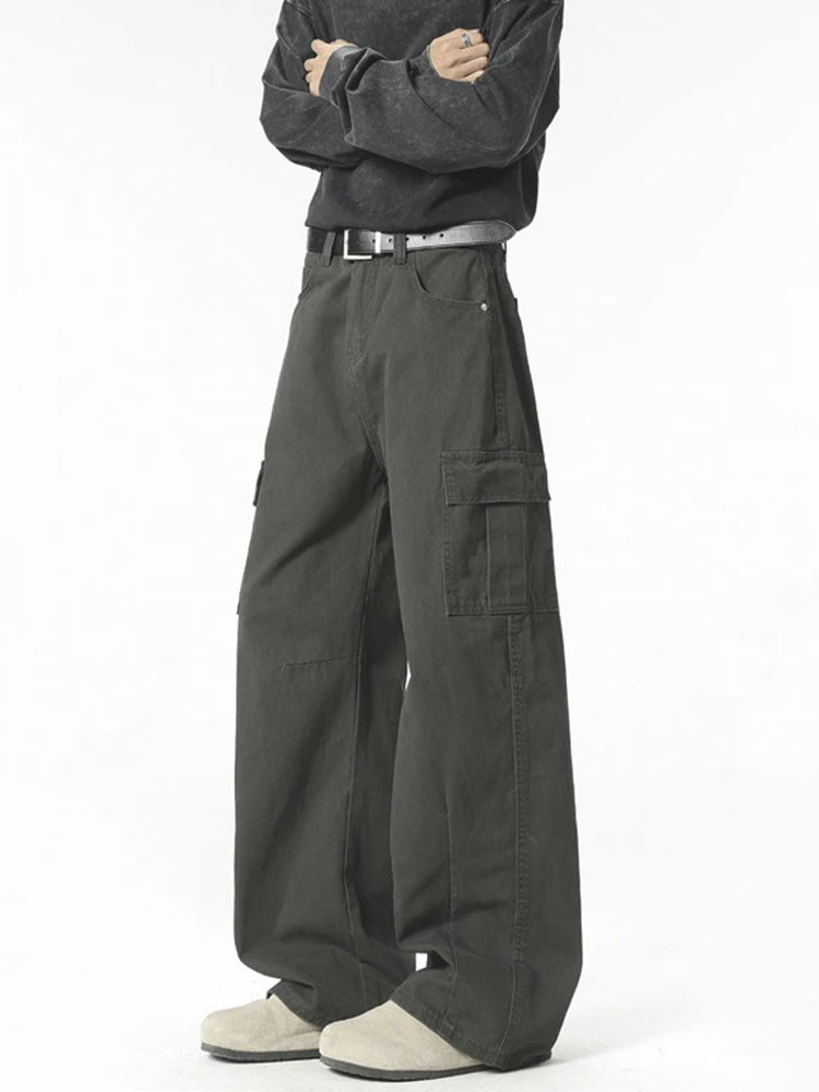 

Мужские рабочие брюки в американском ретро-стиле с множеством карманов, повседневные, прямого кроя, весенние, новые, стильные, свободного кроя, от Cool Brand