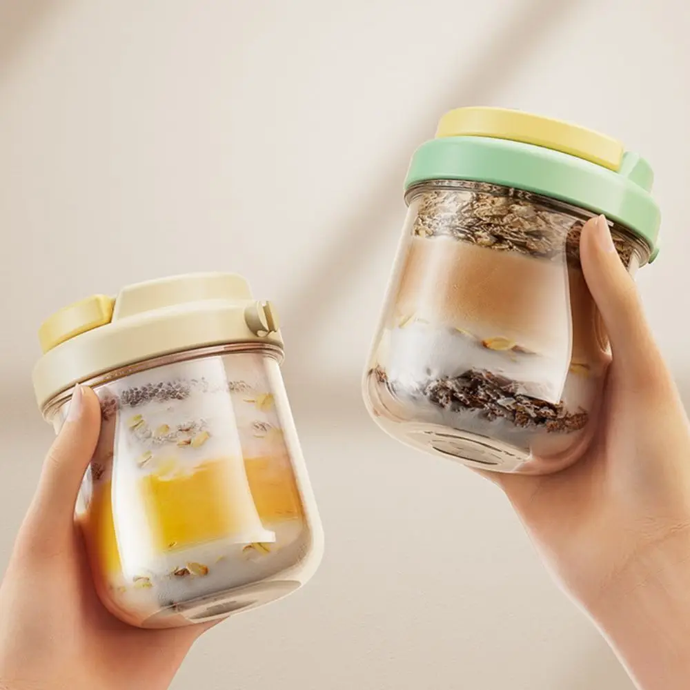 1Pc 430ML Breakfast Cups with Lid and Spoon Portable Yogurt Bowl Leakproof Oats Container Breakfast Home Accessories
