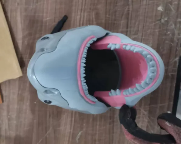 Popcorn Bucket jaws Anniversary Popcorn Bucket Shark-Shaped Popcorn Bucket Party Items Funny Ornaments Halloween Supplies Gift