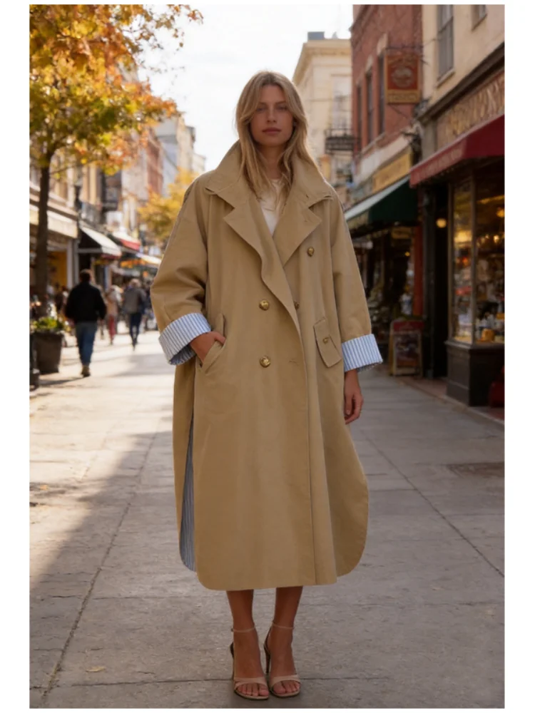 Street Fashion Urban - Casaco Feminino Longo Khaki 2026 com