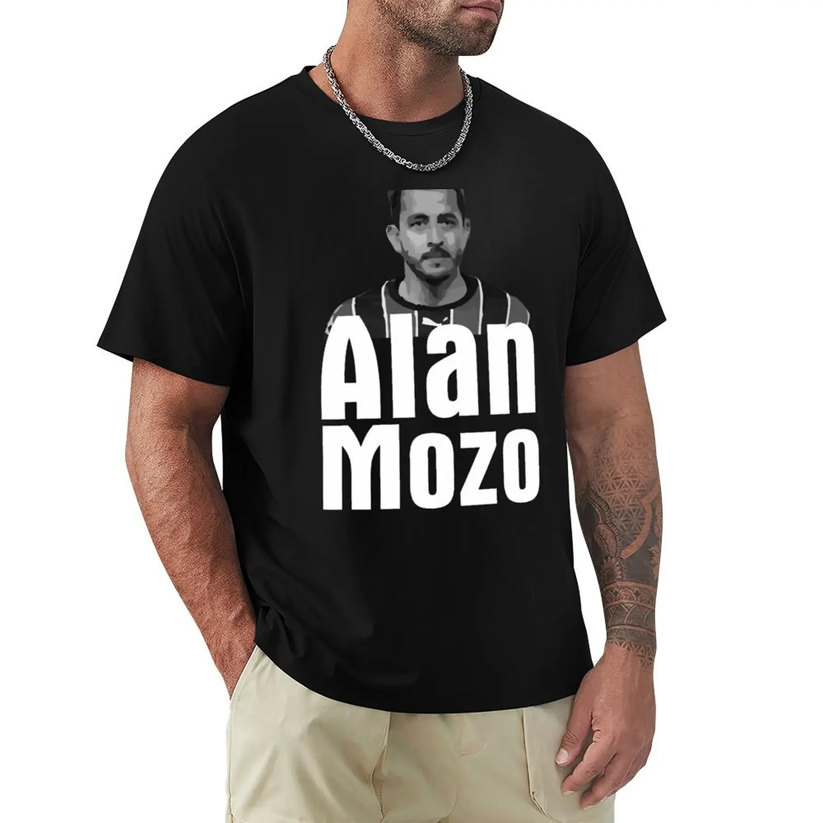 Camiseta con diseño artístico de Alan Mozo, talla grande, informal y holgada