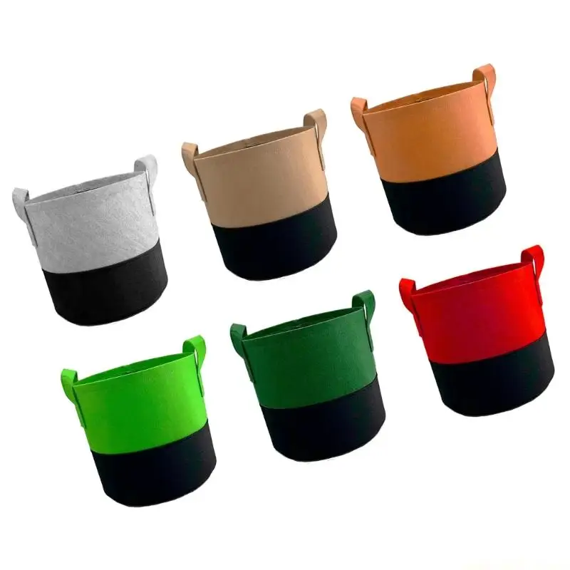 QX2E Multiple Color Fabric Plant Pots Perfect For Balcony Garden And Home Decoration