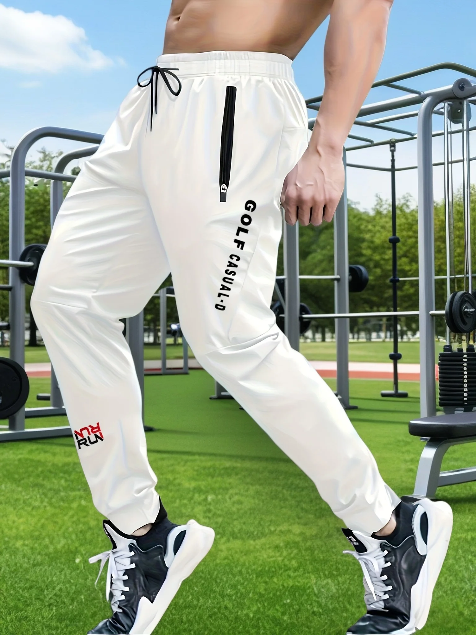 2026 New Men's Ice Silk Sports Pants Slim Fit and Slimming Casual Pants