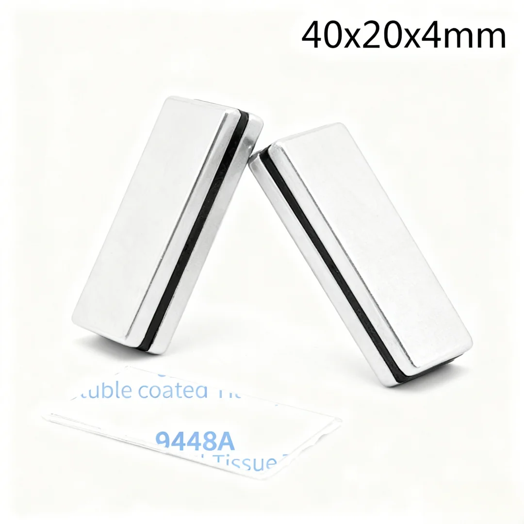 40x20x4mm Block Powerful Magnets Strong Magnet With Glue Tape For Fridge, DIY, Building, Scientific, Craft 40*20*4 40x20x4