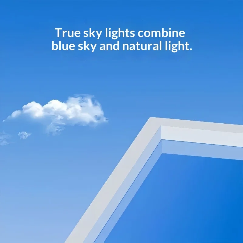 Modern Acrylic Recessed Rectangular LED Skylight Ceiling Light Natural Blue Sky Bathroom Kitchen