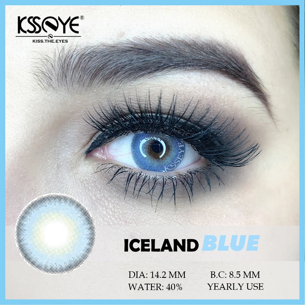 KSSEYE-lentillas de Color azul, lentes de contacto para la belleza de los ojos, 1 par