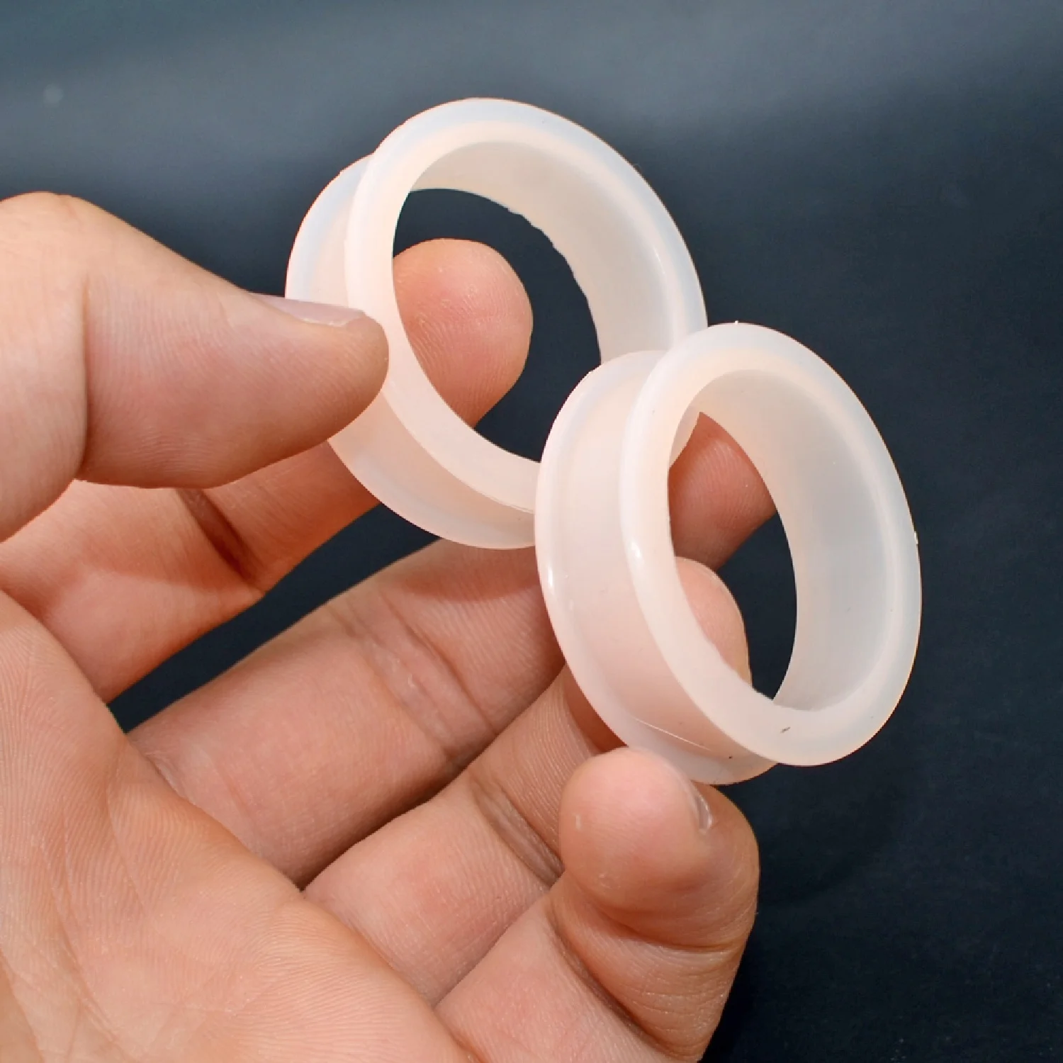 Pair Large Size Skin Color Flexible Silicone Double Flared Ear Flesh Tunnel Plug Ear Gauge Expander Stretchers Piercing 3mm-48mm