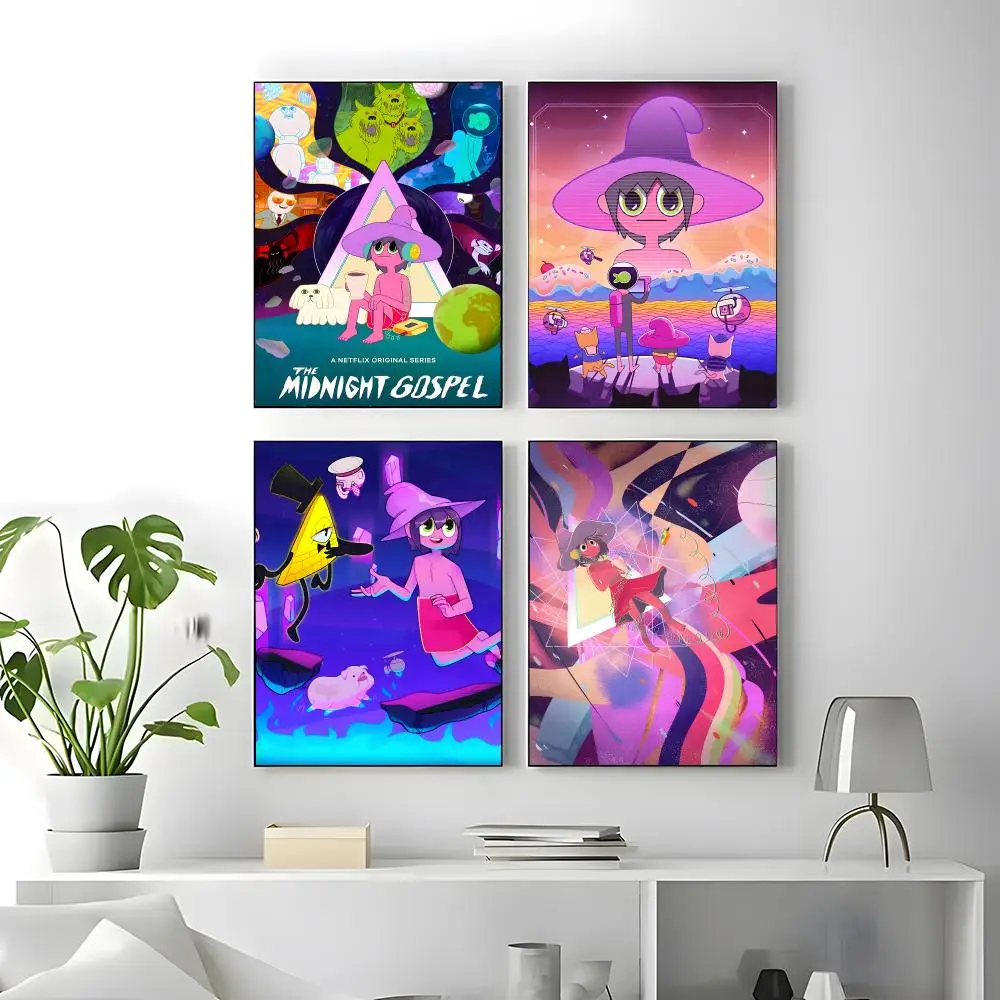 Anime Midnight Gospel Poster Self-adhesive Art Waterproof Paper Sticker Coffee House Bar Room Wall Decor