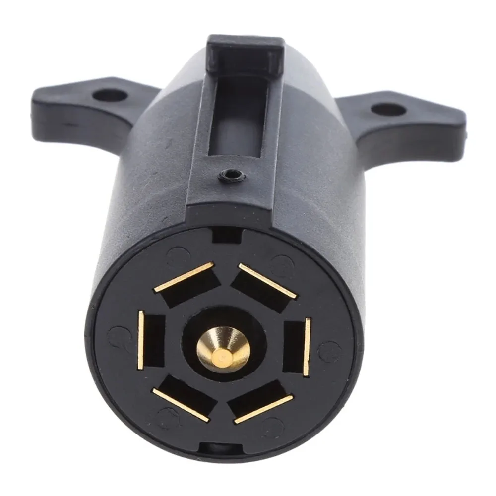 American style 7-pin 7 Way Trailer Towing Blade Round Socket Plug Connector Adapter 12V 7 PIN Plug Adapter For Trailer RV Yacht