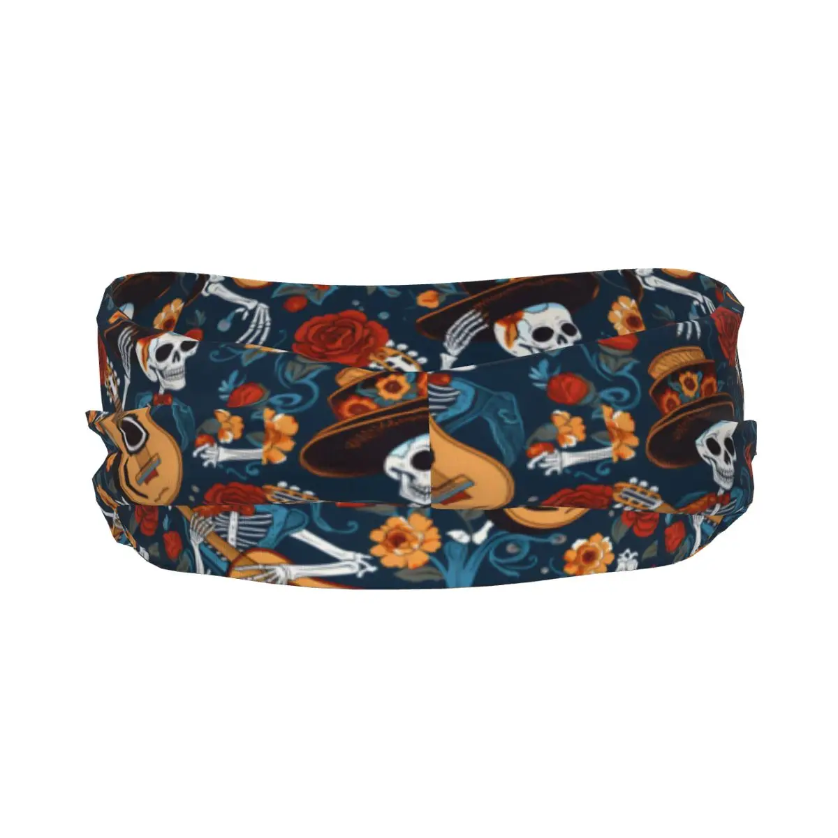 Fascia sportiva Scheletri con chitarre Rose Sfondo Corsa Fitness Fascia assorbente Ciclismo Jog Benda per capelli