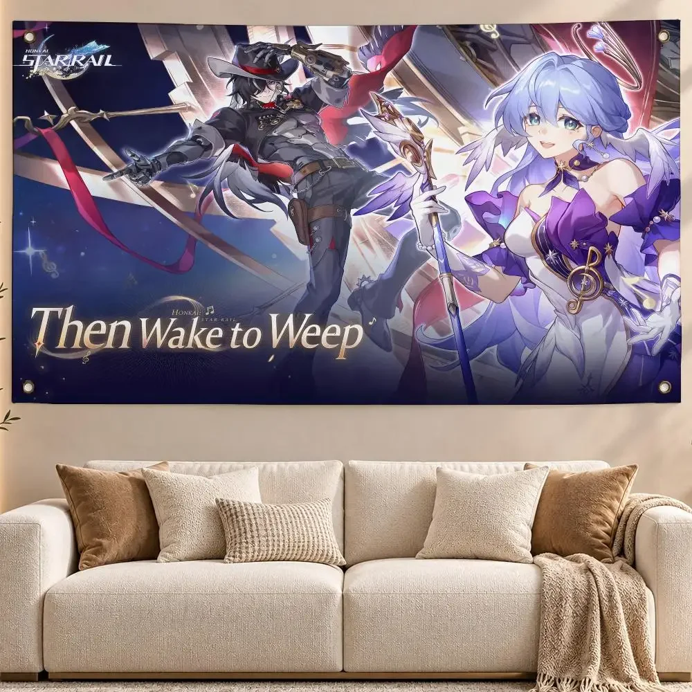 Popular Game Boothill Honkai Star Flags Aesthetic Wall Hanging Flag Banner Bedroom Living Room Home Decor Large HD