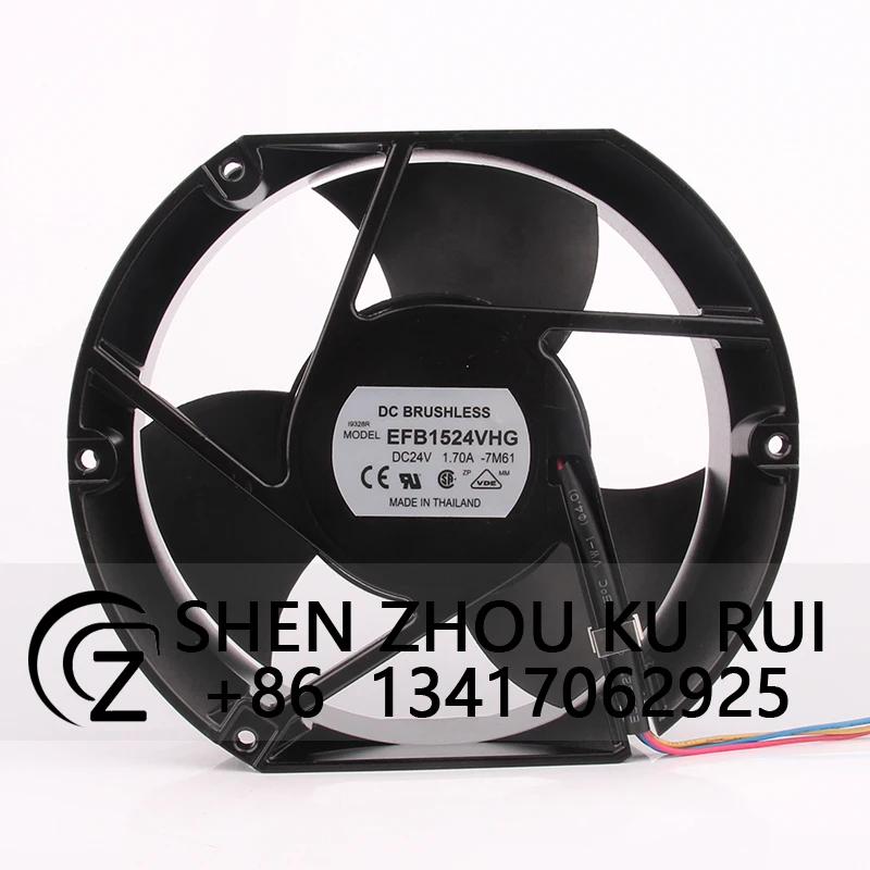 EFB1524VHG Case Fan for DELTA 170X150X50MM DC24V 1.70A EC AC 17cm Frequency Converter Large Air Volume Industrial Cooling Fan