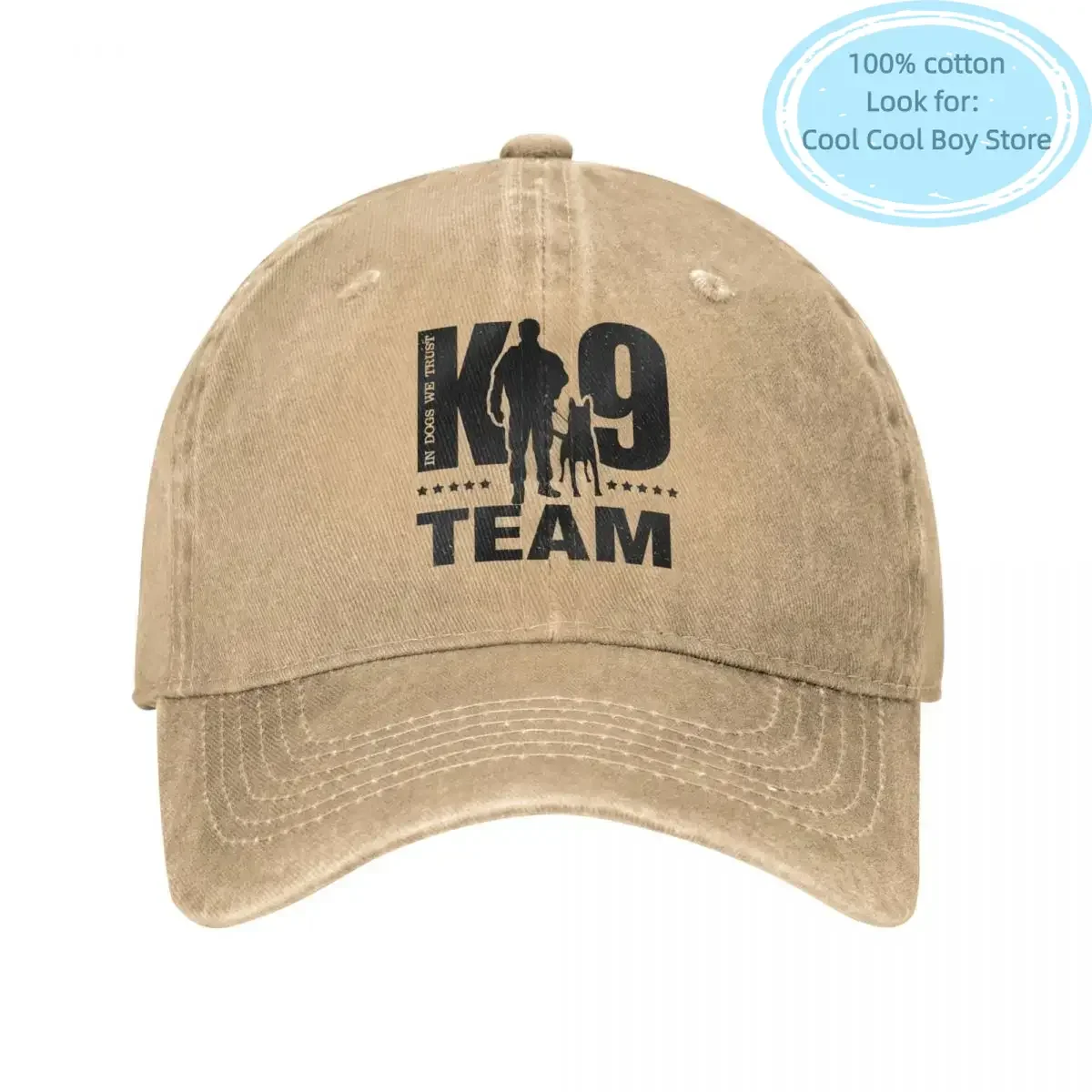 K9 Team K9 Unit Malinois Baseball Caps Men Women Distressed Washed Sun Cap Belgian Dog Outdoor All Seasons Travel Caps Hat