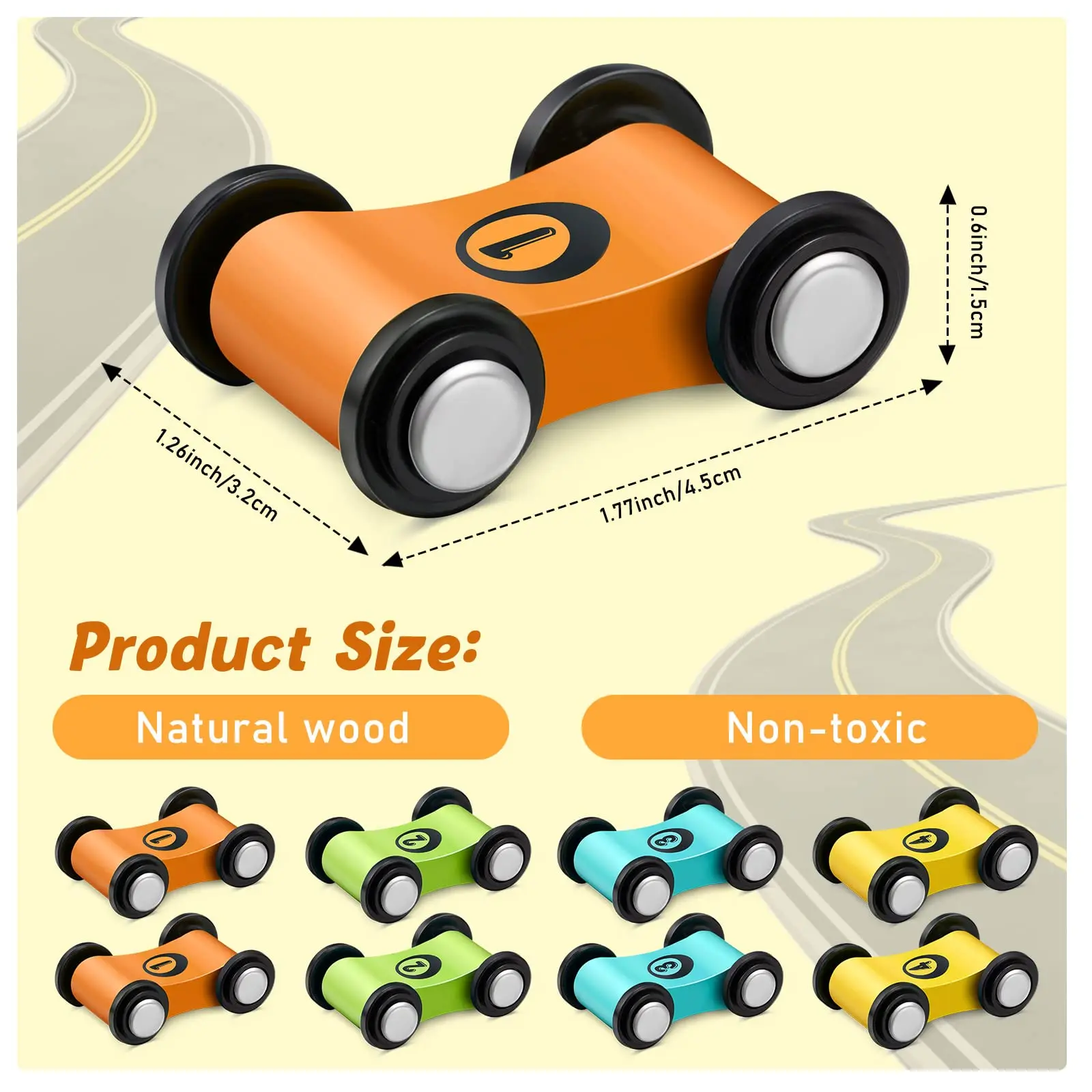 1/4 Stuks Mini Houten Zweefvliegen Auto Speelgoed Oprit Race Mini Slide Track Auto Games Vervanging Auto Kleurrijke leuke Model Voertuig Speelgoed Voor Jongen