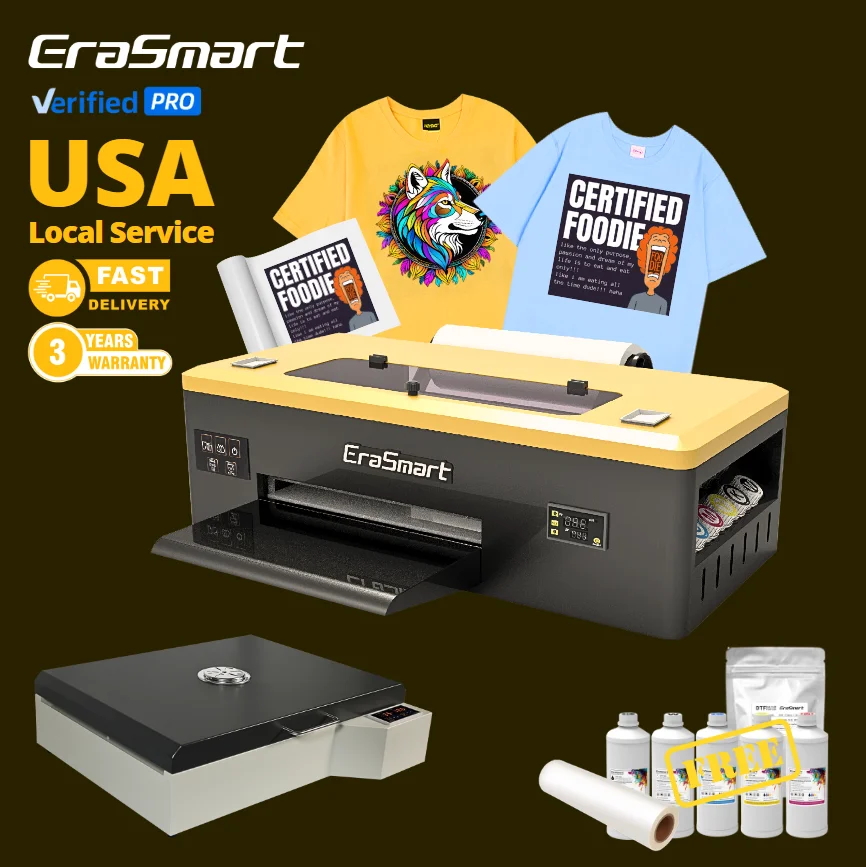 

Erasmart A3 1390 DTF Printer Easy To Operate DTF Printer T-Shirt Printing Machine For Small Business